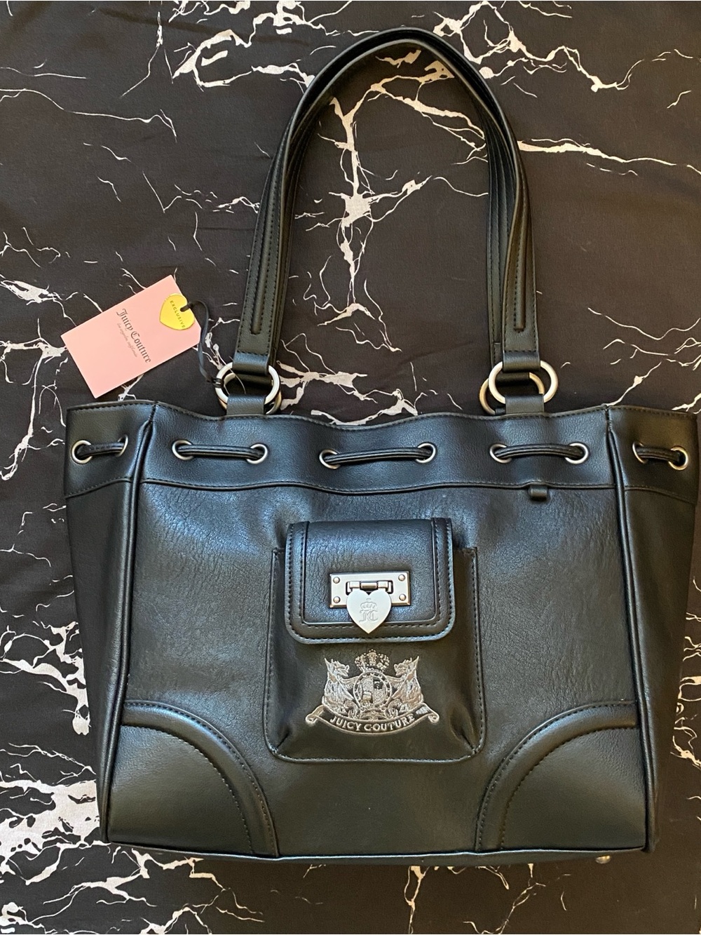 NWT Juicy Couture 👑 Royal to Juicy Daydreamer Licorice Tote Shoulder Bag